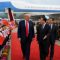 Presiden AS Donald Trump tiba di Beijing untuk bertemu Xi Jinping dan membahas isu Iran, Taiwan, hingga kecerdasan buatan AI dalam lawatan penting AS-China.( Ilustrasi Poto : chatGPT ).