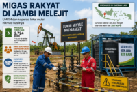Produksi migas rakyat di Jambi naik tajam.( Ilustrasi Poto : chatGPT ).