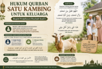 Mazhab Syafi’i menjelaskan hukum qurban satu kambing untuk keluarga dengan membedakan pelaku ibadah dan penerima pahala qurban berdasarkan hadis Nabi SAW.( Poto : AI ).