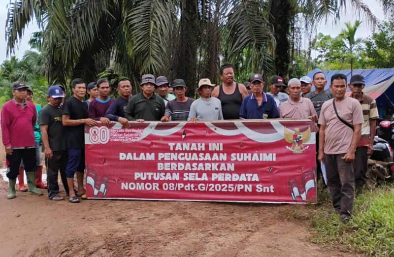 Sengketa lahan seluas 360 hektar di Sungai Gelam, Kabupaten Muaro Jambi, terus berlanjut. Warga meminta kepastian hukum.( Poto : jambi-independent.co.id ).