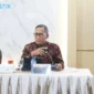 Kepala Kanwil Ditjen Perbendaharaan Provinsi Jambi, Tunas Agung Jiwa Brata, memaparkan langsung perkembangan APBN pada Selasa, 5 Mei 2026 di aula BPS Provinsi Jambi.( Poto : RRI ).