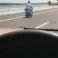 Viral bule masuk jalur mobil di Tol Bali Mandara. Petugas langsung mengevakuasi dan memberikan teguran untuk mencegah kejadian serupa.( Poto : Tribun Bali.com)