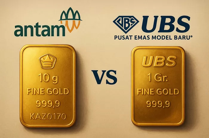 Harga emas UBS, Antam, dan Galeri24 di Pegadaian kompak mengalami penurunan pada Minggu pagi. Simak daftar harga terbaru per gram.( Poto : Radar Semarang ).