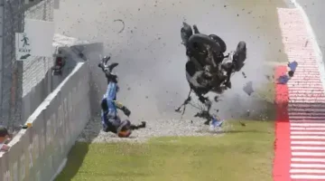 Kecelakaan Alex Marquez di GP Catalunya 2026 menyebabkan cedera serius pada tulang leher C7 dan selangka, memicu dua red flag dalam balapan MotoGP.( Poto : istimewa ).