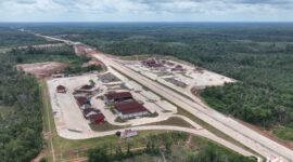 Pembangunan rest area Tol Betung–Jambi( poto : bicarajambi.com ).