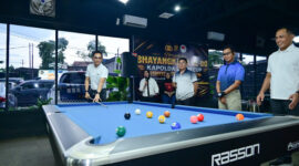 Kapolda Jambi Irjen Pol. Krisno H. Siregar membuka langsung turnamen yang berlangsung di RND Cafe & Billiard, Kota Jambi, Senin (15/6/2026).( poto : bicarajambi.com )