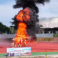 Pertamina EP Jambi menguji kesiapsiagaan tim HSSE lewat simulasi kebakaran sumur minyak di Jambi.( poto : bicarajambi.com )
