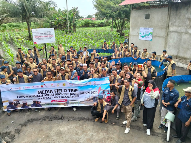 Kolaborasi SKK Migas Sumbagsel, Pertamina EP Jambi Field, dan desa dorong budidaya ikan bioflok.( poto : bicarajambi.com )