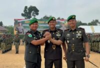 Komandan Brigade Infanteri bersama Letkol Inf Viko Hendrika Sandro dan Letkol Inf Wasidi ( poto : jambiprima.com )