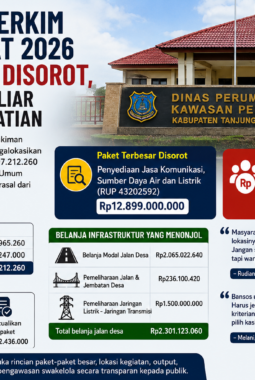 Anggaran Perkim Tanjab Barat 2026 Rp23,1 Miliar Disorot, Paket Rp12,89 Miliar Jadi Pusat Perhatian
