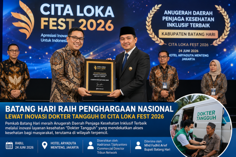 Batang Hari meraih penghargaan nasional di Cita Loka Fest 2026 lewat inovasi Dokter Tangguh.( ilustrasi poto :  chatGPT )