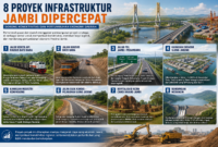 Ilustrasi 8 mega proyek infrastruktur Jambi di percepat( Poto :chatGPT ).