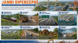 Ilustrasi 8 mega proyek infrastruktur Jambi di percepat( Poto :chatGPT ).