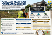 PUTR Jambi menjelaskan pengadaan tanah 2024, termasuk selisih Rp3,143 miliar dan skema pembayaran.( poto : chatGPT )