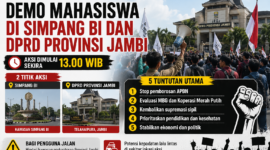 Aksi demonstrasi mahasiswa akan berlangsung di Kota Jambi pada Selasa (23/6/2026) siang.( ilustrasi poto : chatGPT )