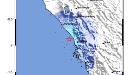 BMKG Shake Map Senin (8/6/2026). Gempa terjadi di pantai barat Sumbar( poto : kompas.com )
