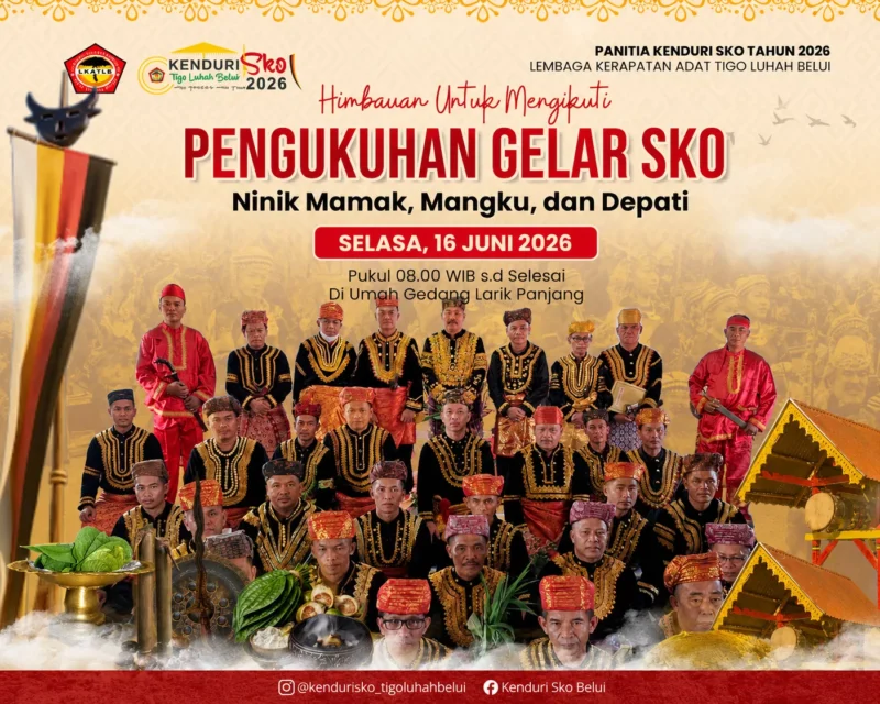 Pengukuhan 29 pemangku adat Tigo Luhah Empat Desa Belui berlangsung khidmat( poto : halojambi.com )