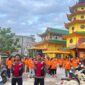 Polsek Tungkal Ilir amankan jalan santai Waisak di Vihara Budhayana Kuala Tungkal, Kecamatan Tungkal Ilir, Kabupaten Tanjung Jabung Barat, Minggu (7/6/2026) pagi.( poto : jambiprima.com )