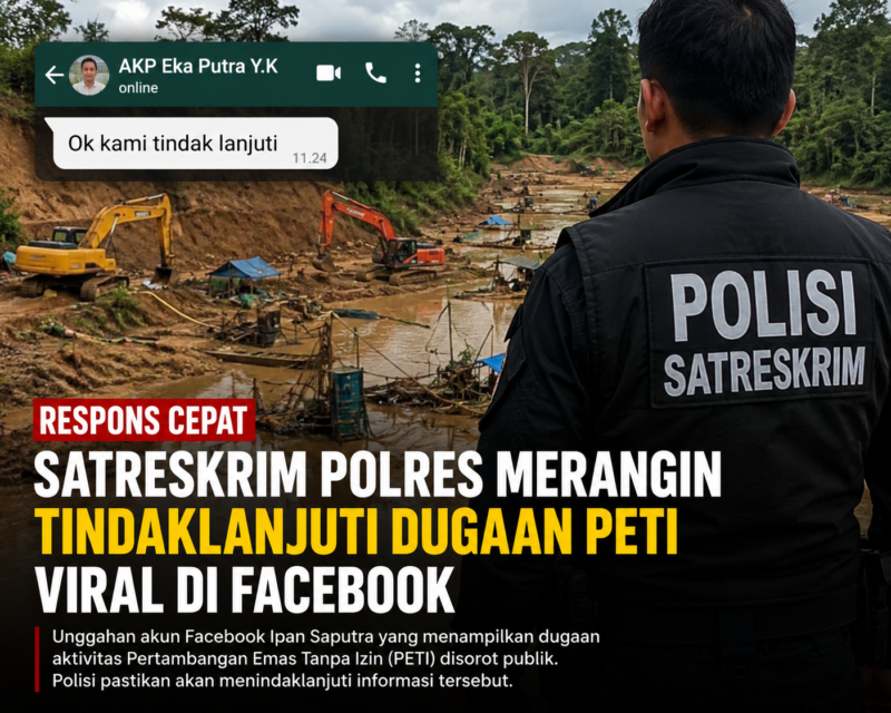 Unggahan akun Facebook Ipan Saputra memicu reaksi luas di masyarakat setelah menampilkan aktivitas yang diduga berkaitan dengan PETI.( ilustrasi poto : chatGPT )