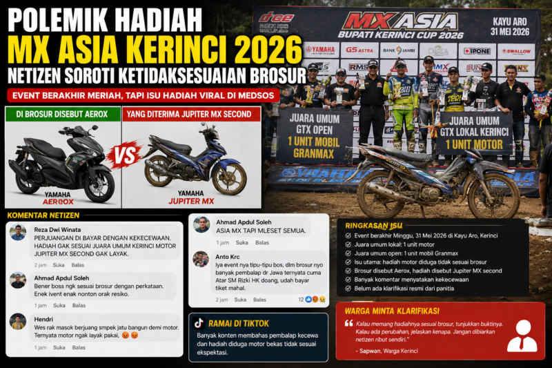 MX Asia Kerinci 2026 di Kayu Aro viral usai netizen soroti dugaan ketidaksesuaian hadiah(  ilustrasi Poto : chatGPT )
