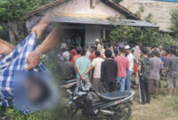 Penemuan mayat Junaidi di sawah Desa Danau Kedap, Muaro Jambi.( poto : infojambi.com )