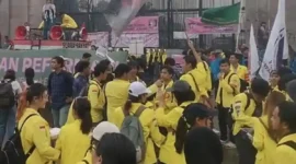 Demonstrasi BEM UI di depan Gedung DPR RI, Senayan Jakarta Pusat, pada Selasa (9/9/2025).
( poto : istimewa )