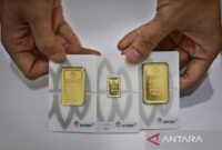 Harga emas Antam naik Rp18.000 menjadi Rp2,729 juta per gram pada 15 Juni 2026.( poto : ANTARA )