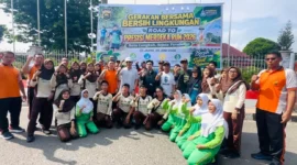 Polda Jambi menggelar gerakan bersih lingkungan Jambi melalui kegiatan bertajuk Satu Langkah, Sejuta Perubahan( poto :jambione.com )