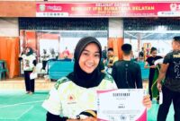 Mahasiswi UIN STS Jambi Rima Aprianti meraih medali emas IPSI Cup Sumsel 2026( poto :  ANTARA).