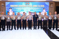 Bidhumas Polda Jambi menggelar Rapat Kerja Teknis (Rakernis) Humas Tahun 2026 di Aula Lantai III Siginjai Mapolda Jambi, Senin (08/06/2026). ( poto : infojambi.com )