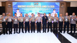 Bidhumas Polda Jambi menggelar Rapat Kerja Teknis (Rakernis) Humas Tahun 2026 di Aula Lantai III Siginjai Mapolda Jambi, Senin (08/06/2026). ( poto : infojambi.com )