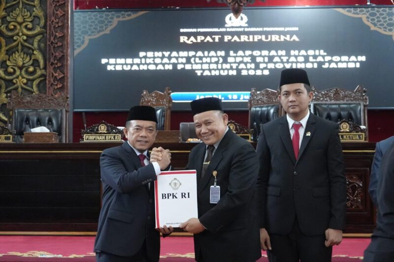 Pemprov Jambi raih WTP ke-14 dari BPK RI atas LKPD 2025.( poto : jambilink.id )