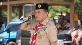 Jambore Daerah Jambi 2026 resmi dibuka Gubernur Jambi Dr. H. Al Haris, S.Sos., M.H. di Bumi Perkemahan Abdurrahman Sayoeti-Moesa, Kabupaten Muaro Jambi, Minggu (21/6/2026).( poto : jambilink.id )