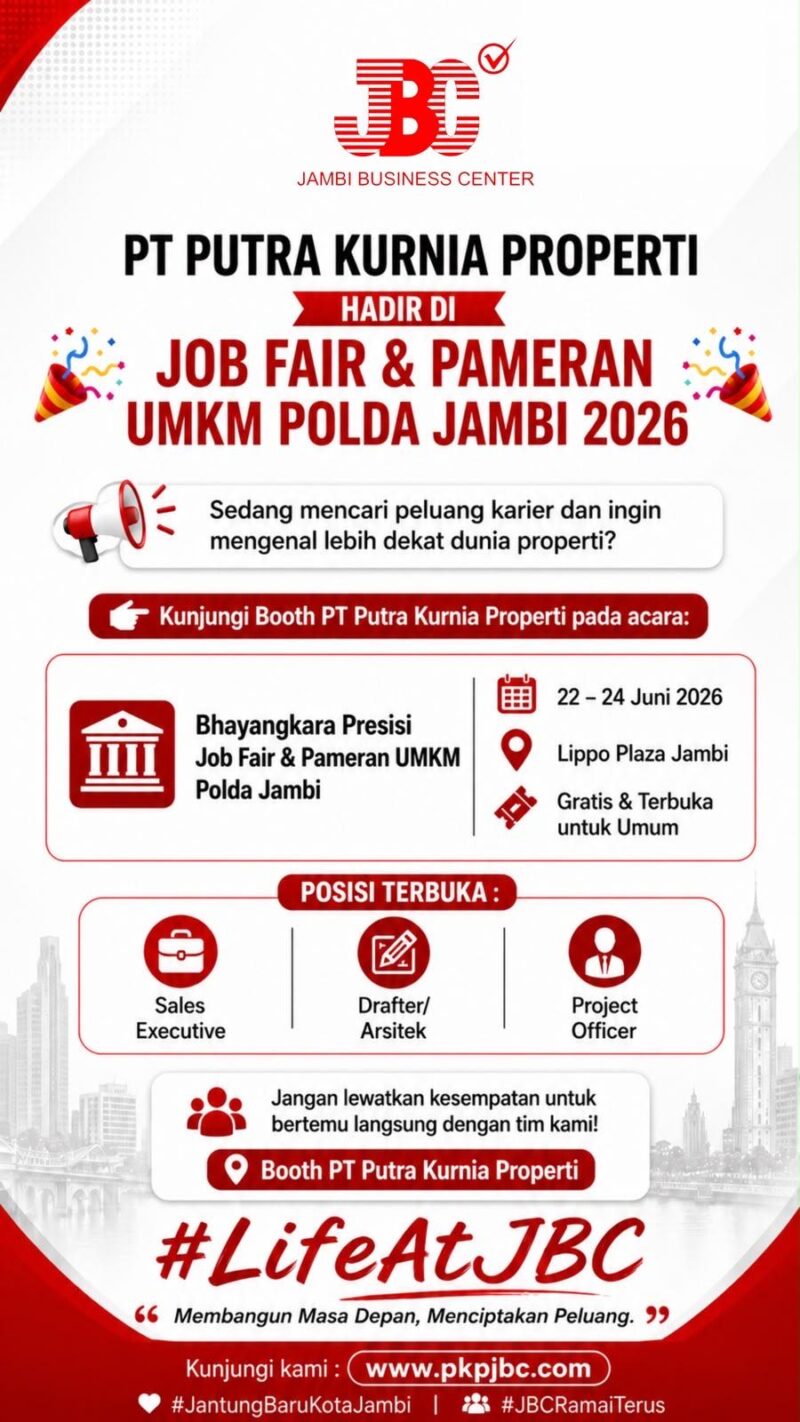 PT Putra Kurnia Properti hadir di Job Fair Jambi 2026.( poto : jambilink.id )