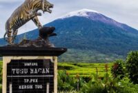 Tugu macan jalan menuju masuk wisata Gunung Kerinci.( poto jambione.com )