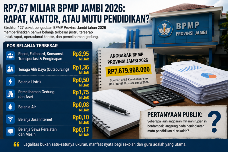 Anggaran BPMP Provinsi Jambi tahun 2026 sebesar Rp7,67 miliar( Poto : chatGPT )