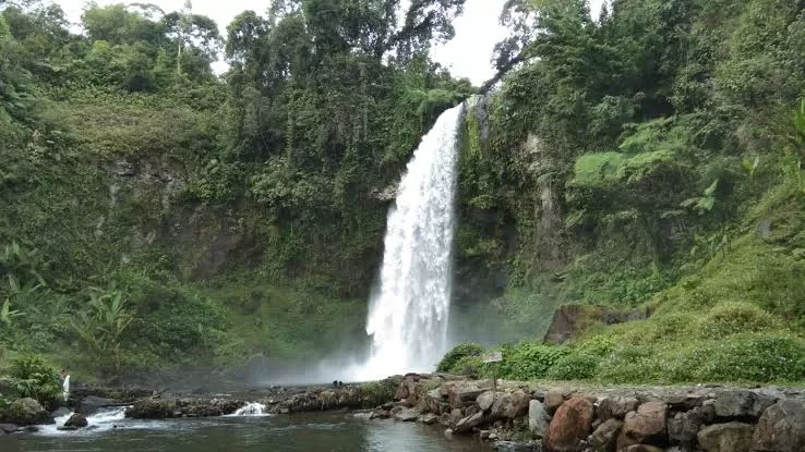 Air Terjun Sigerincing di Merangin menawarkan panorama alam setinggi 100 meter( Poto : tatarmedia.id )