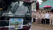 Dokumen pemeriksaan mencatat Dishub menyewa 11 bus selama 16 hari. Nilai kontrak mencapai Rp798.864.000.( poto : metrojambi.com )