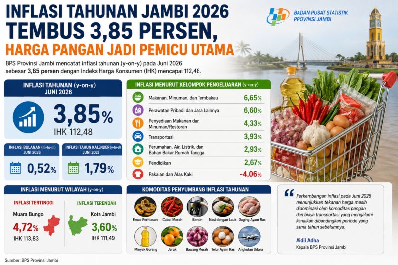 Inflasi tahunan Jambi 2026 mencapai 3,85 persen.( poto : AI)