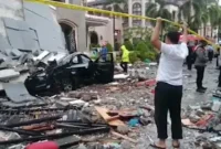 Sebuah ledakan rumah mewah medan mengguncang kawasan perumahan elite di Jalan Mustang, Kecamatan Medan Polonia, Kota Medan, Sumatera Utara, Senin (20/7/2026).(poto: fajarsumbar.com)