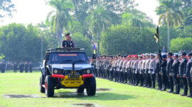 Kepolisian Daerah Jambi menggelar Upacara Peringatan Hari Bhayangkara Ke-80 Tahun 2026 dengan mengusung tema 