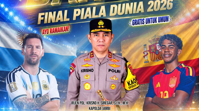 Polda Jambi menggelar nonton bareng final Piala Dunia 2026.(poto: infojambi.com).