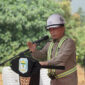 Gubernur Jambi Dr. H. Al Haris, S.Sos, MH, saat mwenyampaikan sambutan dan arahanya di acara peletakan batu pertama RSU Bukit Tengah-Kerinci.( poto : bicarajambi.com )