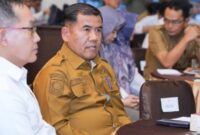 Sekretaris Daerah Kabupaten Tebo, Sindi, menghadiri pembukaan Pembahasan Tindak Lanjut Rekomendasi Hasil Pemeriksaan (PTLRHP) di Auditorium Sultan Thaha.(poto: jambiprima.com).