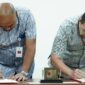 Bupati Tebo Agus Rubiyanto menandatangani Nota Kesepakatan Sinergi (NKS) bersama BRIN di Kantor BRIN, Jakarta, Selasa (14/7/2026).(poto: jambiprima.com).