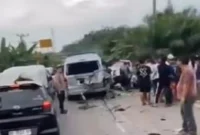 Insiden kecelakaan lalu lintas yang merenggut korban jiwa kembali terjadi di ruas Jalan Lintas Timur (Jalintim) Jambi-Palembang, Sumatera Selatan.( poto : tribunjambi.com )