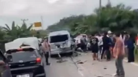 Insiden kecelakaan lalu lintas yang merenggut korban jiwa kembali terjadi di ruas Jalan Lintas Timur (Jalintim) Jambi-Palembang, Sumatera Selatan.( poto : tribunjambi.com )