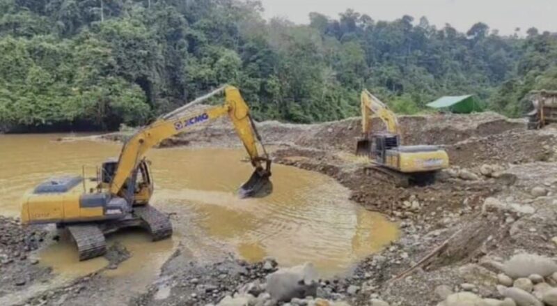 Diduga tempat sebuah PETI yang berlokasi di Merangin.(poto: istimewa).