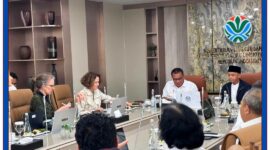 Wali Kota Sungai Penuh Alfin, S.H. bersama Gubernur Jambi Dr. H. Al Haris menggelar audiensi langsung dengan Kementerian Lingkungan Hidup/Badan Pengendalian Lingkungan Hidup (BPLH) Republik Indonesia di Jakarta pada Senin (20/7/2026).(poto: prokopim kota Sunagi Penuh).