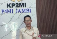 Koordinator P4MI Jambi Deliyus Eka Saputra saat memberikan keterangan kepada awak media di Jambi, Selasa (7/7/2026).( poto: ANTARA).